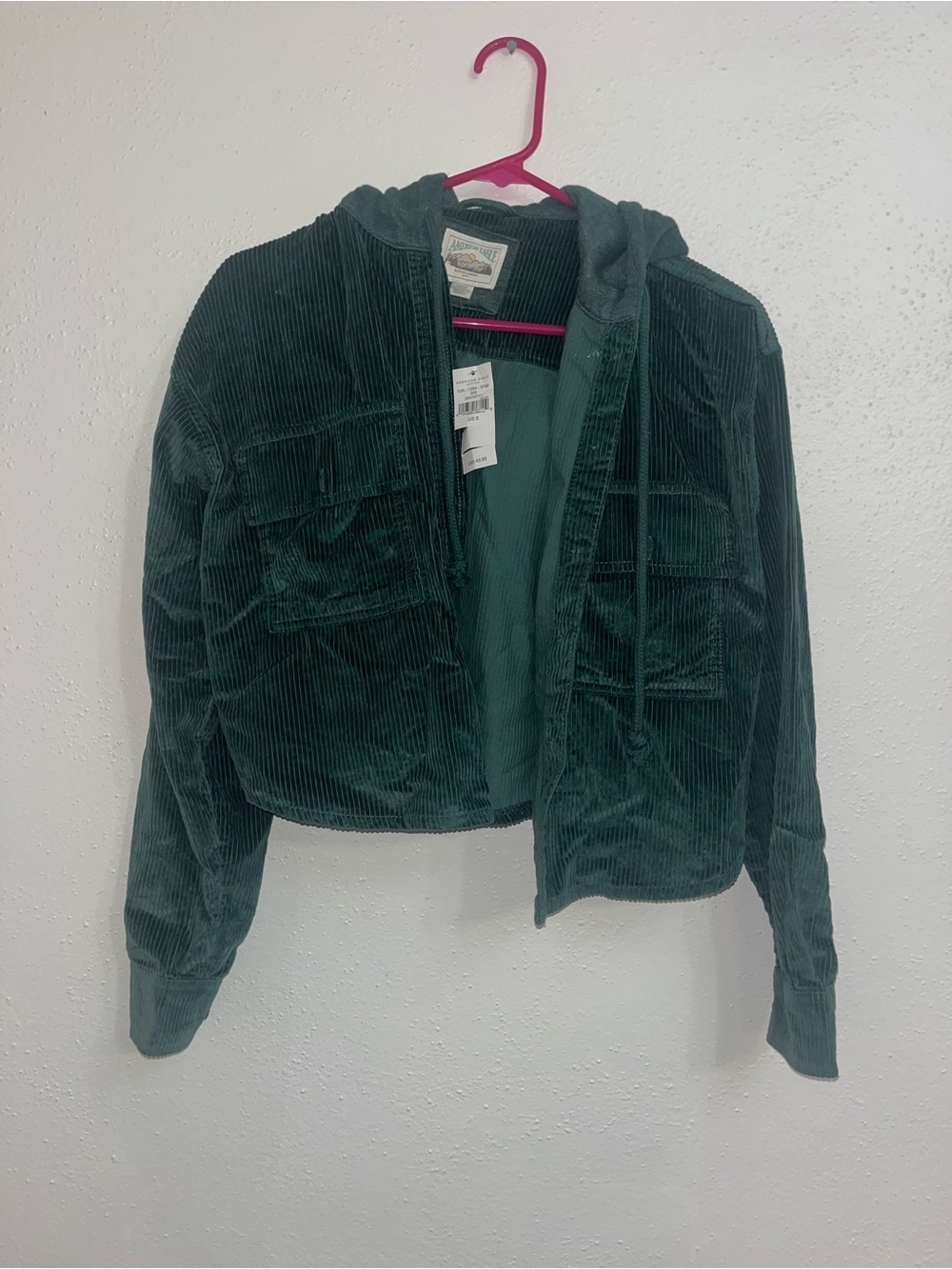 American Eagle Outfitters Forest Green Corduroy Hooded Jacket
